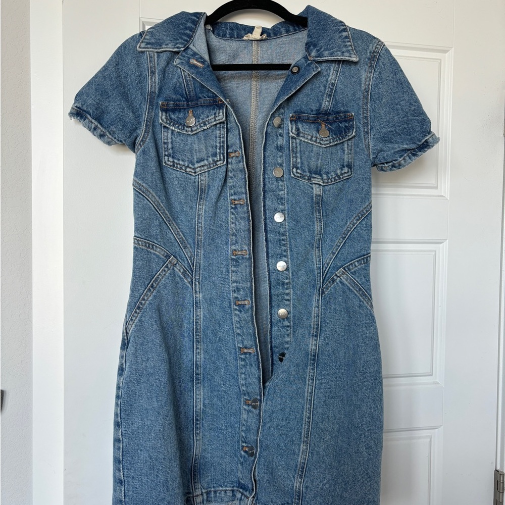Denim Button-Up Dress